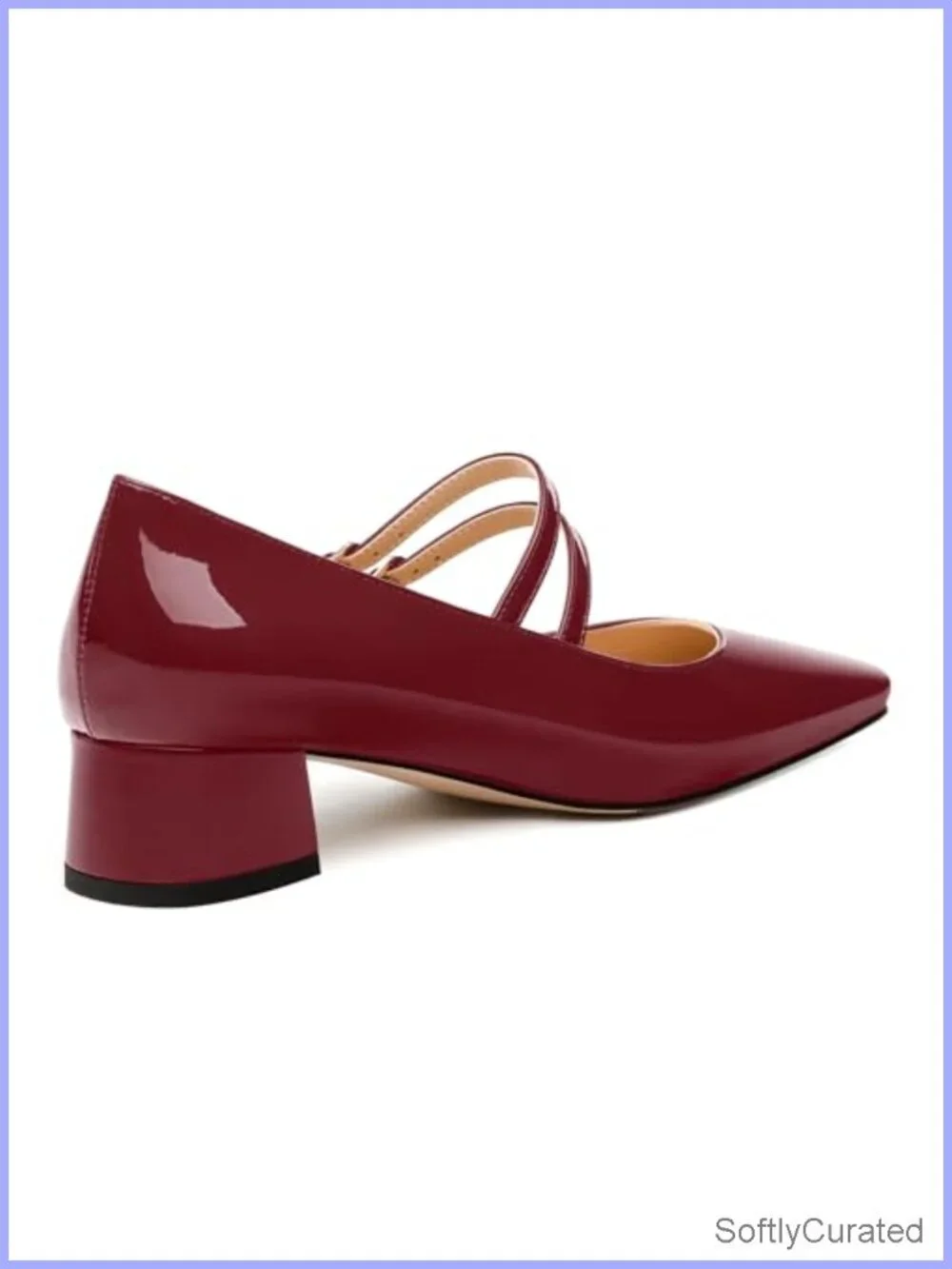 Mary Jane Pumps Square Toe Low Block Heel Two Strap Comfort Shoe